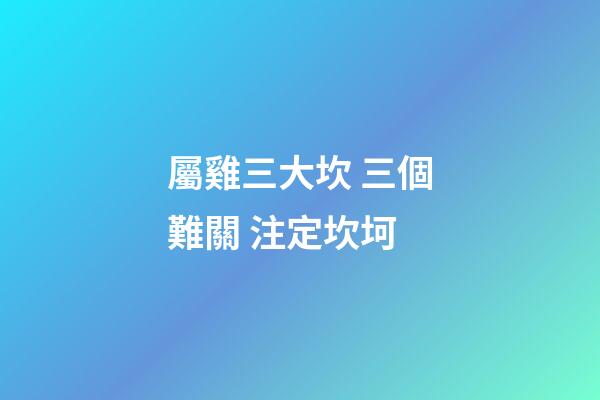 屬雞三大坎 三個難關 注定坎坷